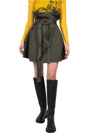 J.W.Anderson Femme, Jupes, Vert, Taille: 36 FR Mini-jupe à taille repliée