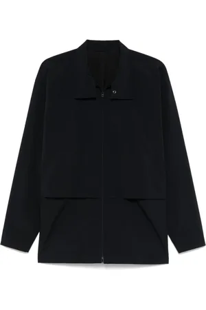 Issey Miyake Homme, Chemises, Noir, Taille: L Chemise Noire à Fermeture Éclair et Fentes