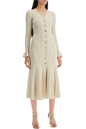 Self-Portrait Femme, Robes, , Taille: 42 FR Robe Midi en Tricot Métallique