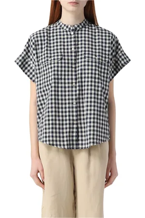 Woolrich Femme, Blouses et Chemises, Bleu, Taille: 42 FR Chemisier à Carreaux Appalachian Train