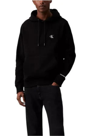 Calvin Klein Homme, Sweatshirts et sweats à capuche, Noir, Taille: M Sweat à capuche noir avec logo brodé