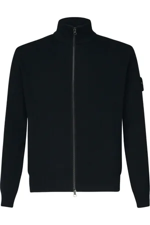 Stone Island Homme, Pulls, Bleu, Taille: S Pull Zippé Bleu Côtelé