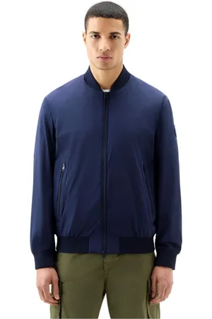Woolrich Homme, Vestes, Bleu, Taille: 2XL Blouson Bomber Stretch Bleu Maritime