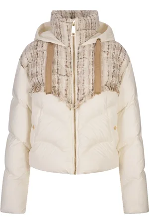 Khrisjoy Femme, Vestes, Blanc, Taille: 36 FR Hug Knit Short Down Jacket
