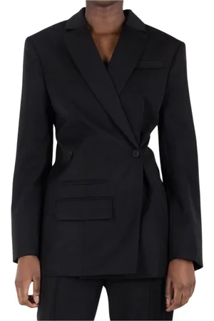 Jacquemus Femme, Vestes, Noir, Taille: 38 FR Blazer croisé en laine avec épaules structurées