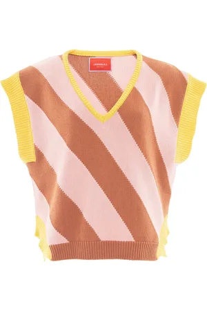 La DoubleJ Femme, Pulls, Rose, Taille: 42 FR Pull Gilet Argyle