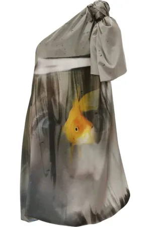 J.W.Anderson Femme, Robes, Multicolore, Taille: 38 FR Robe Imprimé Poisson Rouge à Une Épaule