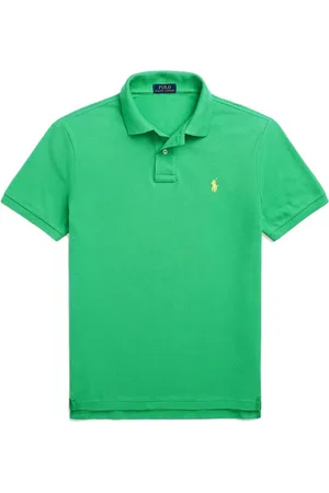 Ralph Lauren Homme, Tops, Vert, Taille: 2XL Polo Iconique en Piqué Coupe Slim Personnalisée
