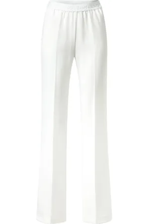ERMANNO SCERVINO Femme, Pantalons, Blanc, Taille: 42 FR Pantalon à taille élastique avec logo