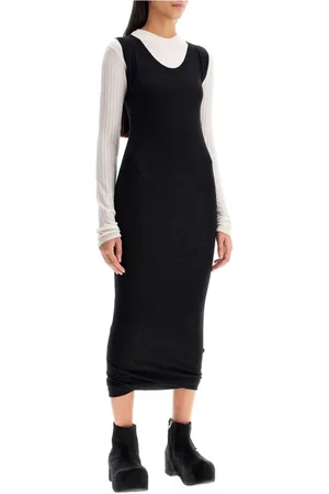 Marni Femme, Robes, Noir, Taille: 36 FR Robe Tricot Superposée avec Insert Contrastant