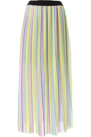Karl Lagerfeld Femme, Jupes, Multicolore, Taille: 40 FR Jupe Maxi Plissée à Rayures Multicolores