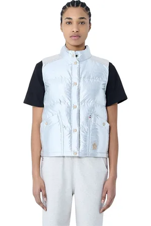 Moncler Femme, Vestes, Gris, Taille: 36 FR Gilet matelassé iridescent avec col montant
