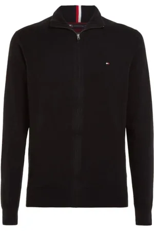 Tommy Hilfiger Homme, Sweatshirts et sweats à capuche, Noir, Taille: 2XL Pima Cotton Cashmere Zip Thru