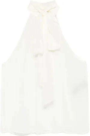 Tom Ford Femme, Tops, Blanc, Taille: 36 FR Chemisier Lavallière Sans Manches