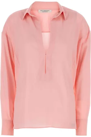 Serafini Femme, Blouses et Chemises, Rose, Taille: 36 FR Blouse texturée à effet crêpe