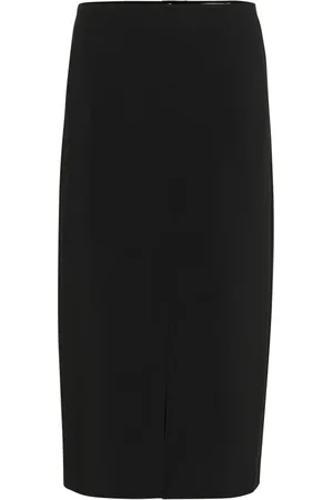 Part Two Femme, Jupes, Noir, Taille: 48 FR Jupe midi noire classique avec fente arrière