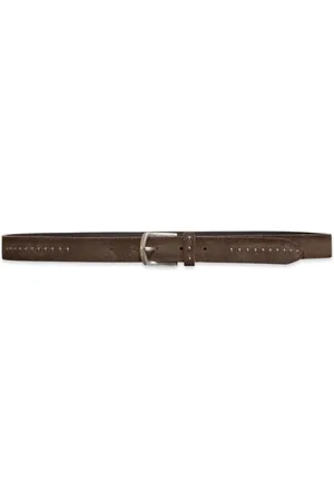 Boglioli Homme, Accessoires, Brun, Taille: 115 CM Ceinture en daim marron foncé 100%
