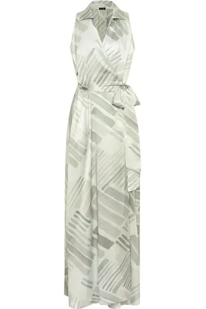 Kiton Femme, Robes, Multicolore, Taille: 38 FR Robe portefeuille en soie à motif ethnique