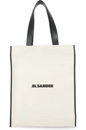 Jil Sander Homme, Sacs, , Taille: ONE Size Sac Shopping en Coton avec Anses en Cuir