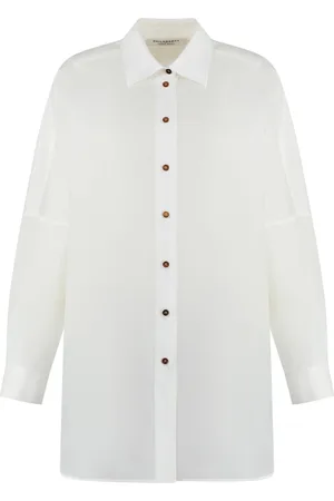 Serafini Femme, Blouses et Chemises, Blanc, Taille: 42 FR Chemise en mélange de coton