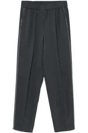 PESERICO SIGN Femme, Pantalons, Gris, Taille: 40 FR Pantalon Large à Taille Élastiquée