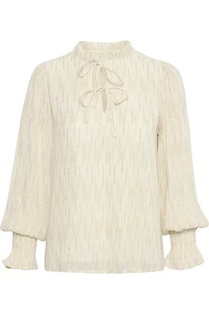 Part Two Femme, Blouses et Chemises, Blanc, Taille: 48 FR Blouse Élégante avec Détails en Mica
