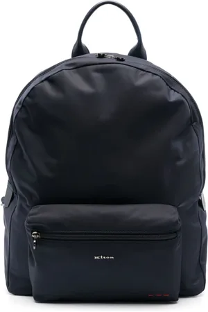 Kiton Homme, Sacs, Bleu, Taille: ONE Size Sac à dos bleu marine avec fermeture éclair