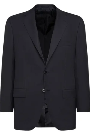 Kiton Homme, Vestes, Noir, Taille: L Veste Noire en Laine Collection Blue Diamond