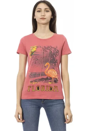Trussardi Femme, Tops, Rose, Taille: 36 FR T-shirt rose chic avec impression pour lt