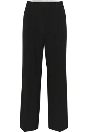 Part Two Femme, Pantalons, Noir, Taille: 44 FR Pantalon large noir à plis marqués
