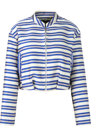 Marc Cain Femme, Vestes, Bleu, Taille: 40 FR Veste rayée