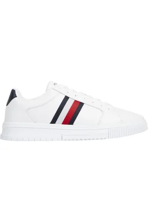 Tommy Hilfiger Homme, Chaussures, Blanc, Taille: 45 EU Stripes Leisure Baskets