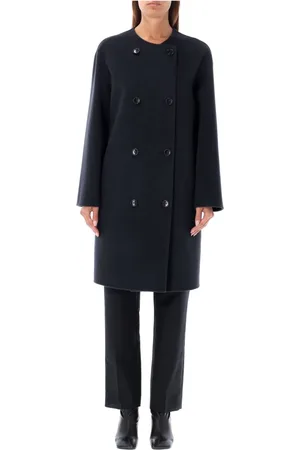Serafini Femme, Manteaux, Noir, Taille: 40 FR Manteau Croisé Grigio Aw24