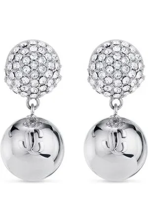 Jimmy Choo Femme, Accessoires, Gris, Taille: ONE Size Boucles d`oreilles ornées de cristaux