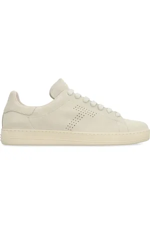 Tom Ford Homme, Chaussures, Blanc, Taille: 42 EU Baskets en daim à bout rond