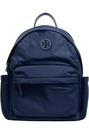 Tory Burch Femme, Sacs, Bleu, Taille: ONE Size Sac à Dos en Nylon Élégant avec Finition en Cuir
