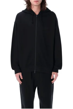 Y-3 Homme, Sweatshirts et sweats à capuche, Noir, Taille: L Sweat à capuche zippé en molleton French Terry