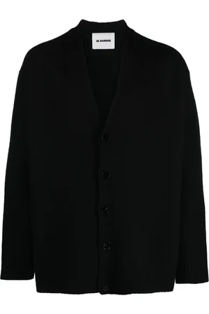 Jil Sander Homme, Pulls, Noir, Taille: L Cardigan Élégant