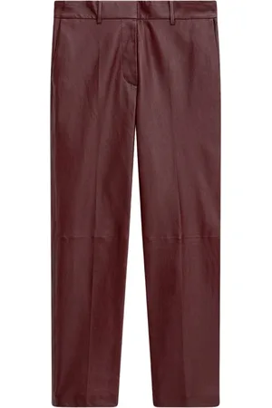 Joseph Femme, Pantalons, Rouge, Taille: 42 FR Pantalon Stretch en Cuir