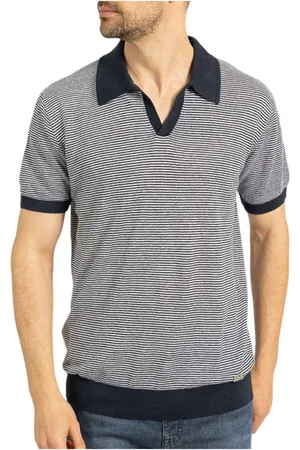 Karl Lagerfeld Homme, Tops, Multicolore, Taille: M Polo en maille Bleu Nuit Design Élégant