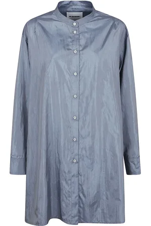 Jil Sander Femme, Blouses et Chemises, Bleu, Taille: 38 FR Chemise en soie bleue