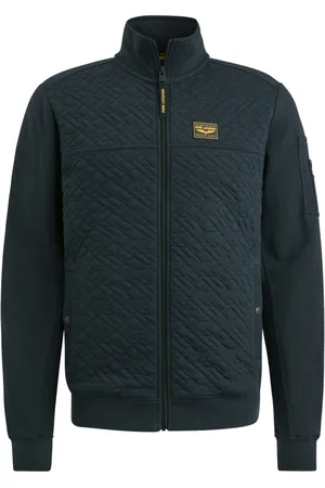 PME Legend™ Homme, Sweatshirts et sweats à capuche, Bleu, Taille: L Jacquard Interlock Sweat Full Zip