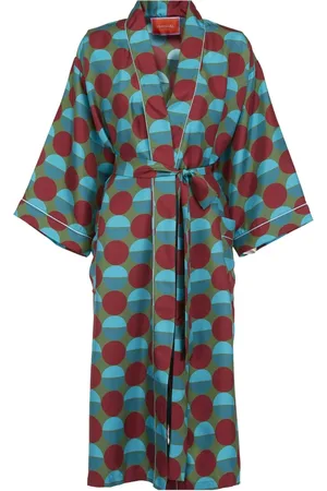 La DoubleJ Femme, Vêtements de nuit et de détente, Vert, Taille: 40 FR Peignoir de Soie de Luxe