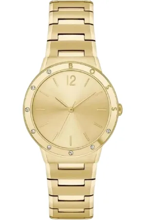 HUGO BOSS Femme, Accessoires, Jaune, Taille: ONE Size Montre Femme Dorée en Acier Inoxydable