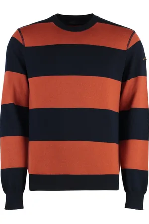 Paul & Shark Homme, Pulls, Bleu, Taille: S Pull en laine à col rond et maille côtelée