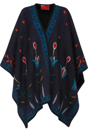 La DoubleJ Femme, Vestes, Multicolore, Taille: ONE Size Poncho Réversible en Feutre de Laine