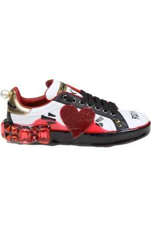 Dolce & Gabbana Femme, Chaussures, Multicolore, Taille: 36 EU Baskets Blanche pour Femme avec Détail de Cœur