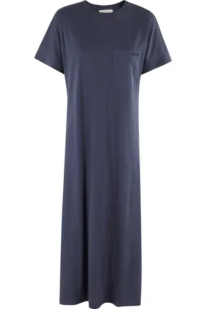 Woolrich Femme, Robes, Bleu, Taille: 36 FR Robe Kimono Bleue à Manches Courtes