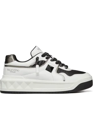 VALENTINO GARAVANI Homme, Chaussures, Blanc, Taille: 43 EU Baskets en cuir multicolore à semelle épaisse