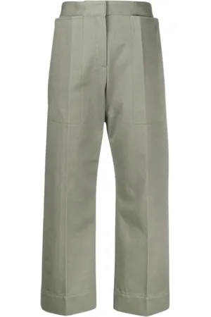 Jacquemus Femme, Pantalons, Vert, Taille: 40 FR Pantalon Croisé en Twill de Coton Structuré